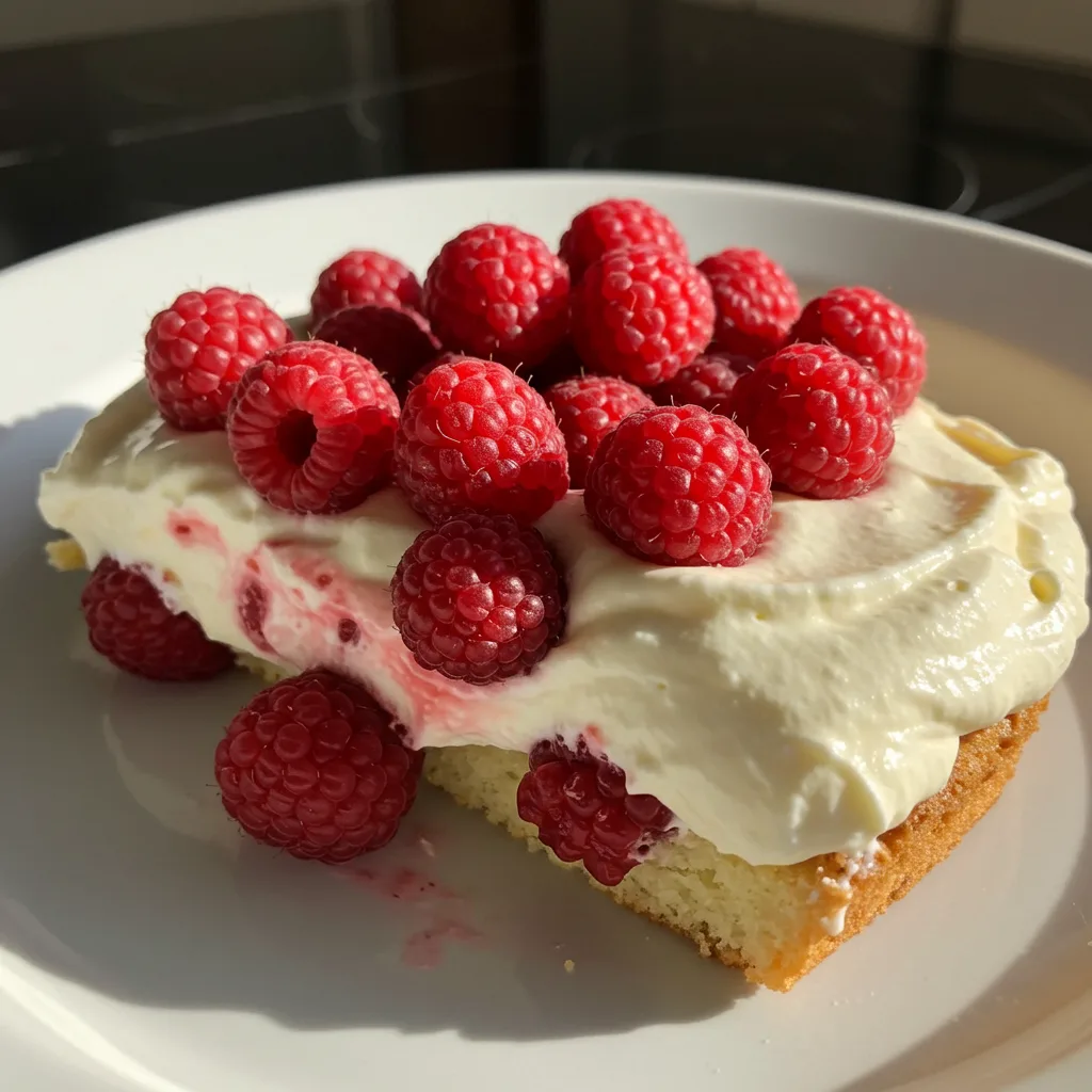 Einfaches Himbeer Dessert Mascarpone, serviert in klaren Dessertgläsern mit Schichten aus cremiger Mascarpone-Creme, frischen Himbeeren und Löffelbiskuit, garniert mit Minzblättern.