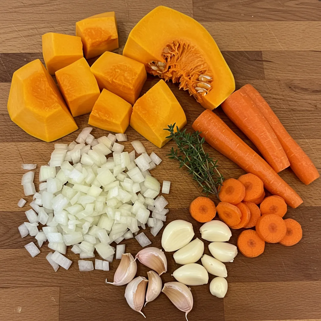 Die Zutaten für die perfekte Kürbissuppe Butternut