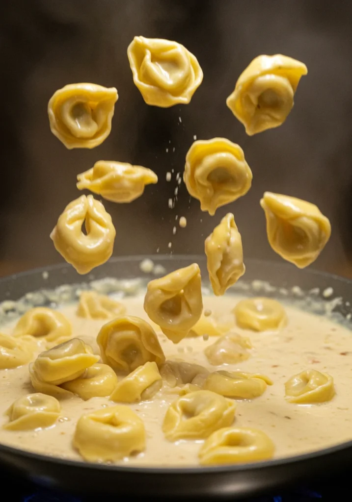 Schritt-für-Schritt-Anleitung Tortellini Schinken Sahne Soße