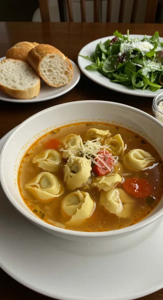 Schritt-für-Schritt-Anleitung – Cremige Tortellini Suppe in 20 Minuten