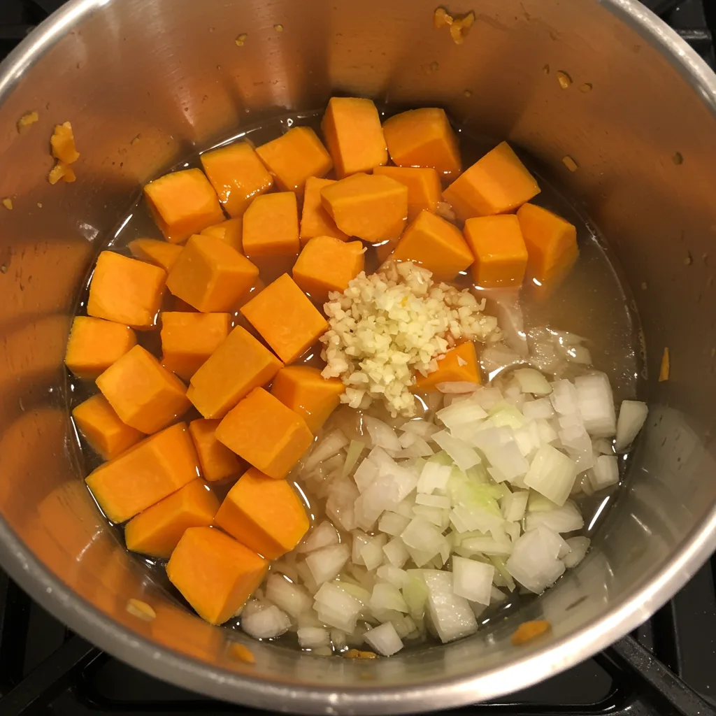 Schritt-für-Schritt-Anleitung fur Kürbissuppe Butternut