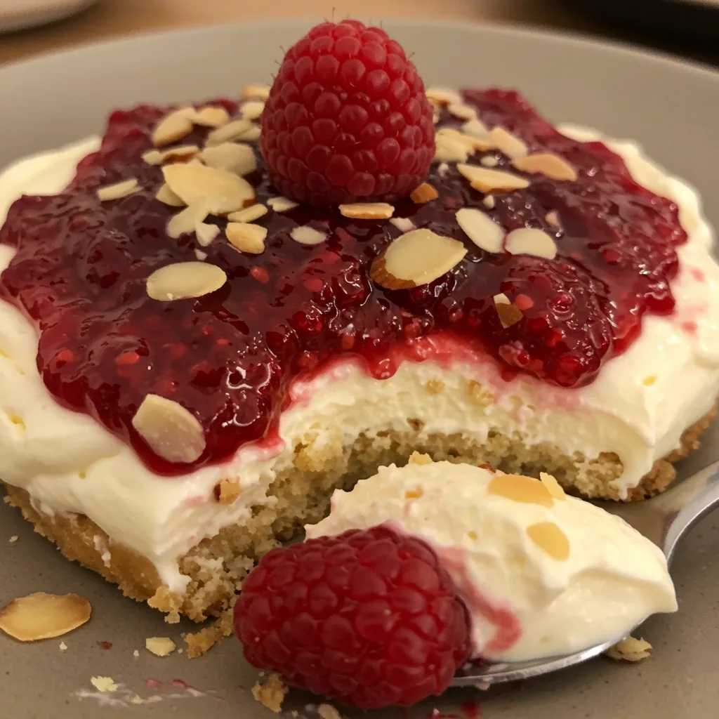 Klassische mascarpone himbeer dessert mit cremiger Mascarpone-Schicht, saftigen Himbeeren und Löffelbiskuit-Boden, garniert mit frischen Himbeeren und Puderzucker – ein einfaches und elegantes Dessert für jeden Anlass.