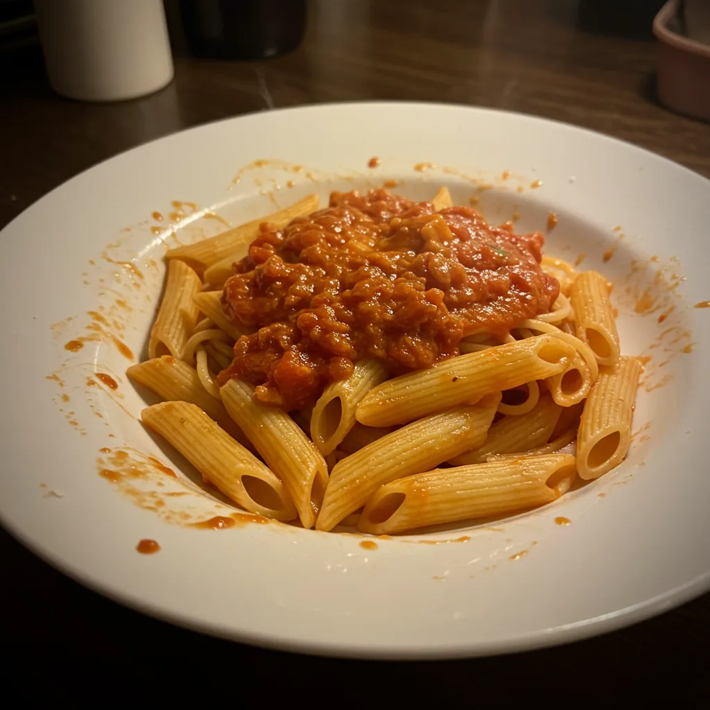 Schnelles Mittagessen Blitzschnelle Nudeln mit Tomatensauce