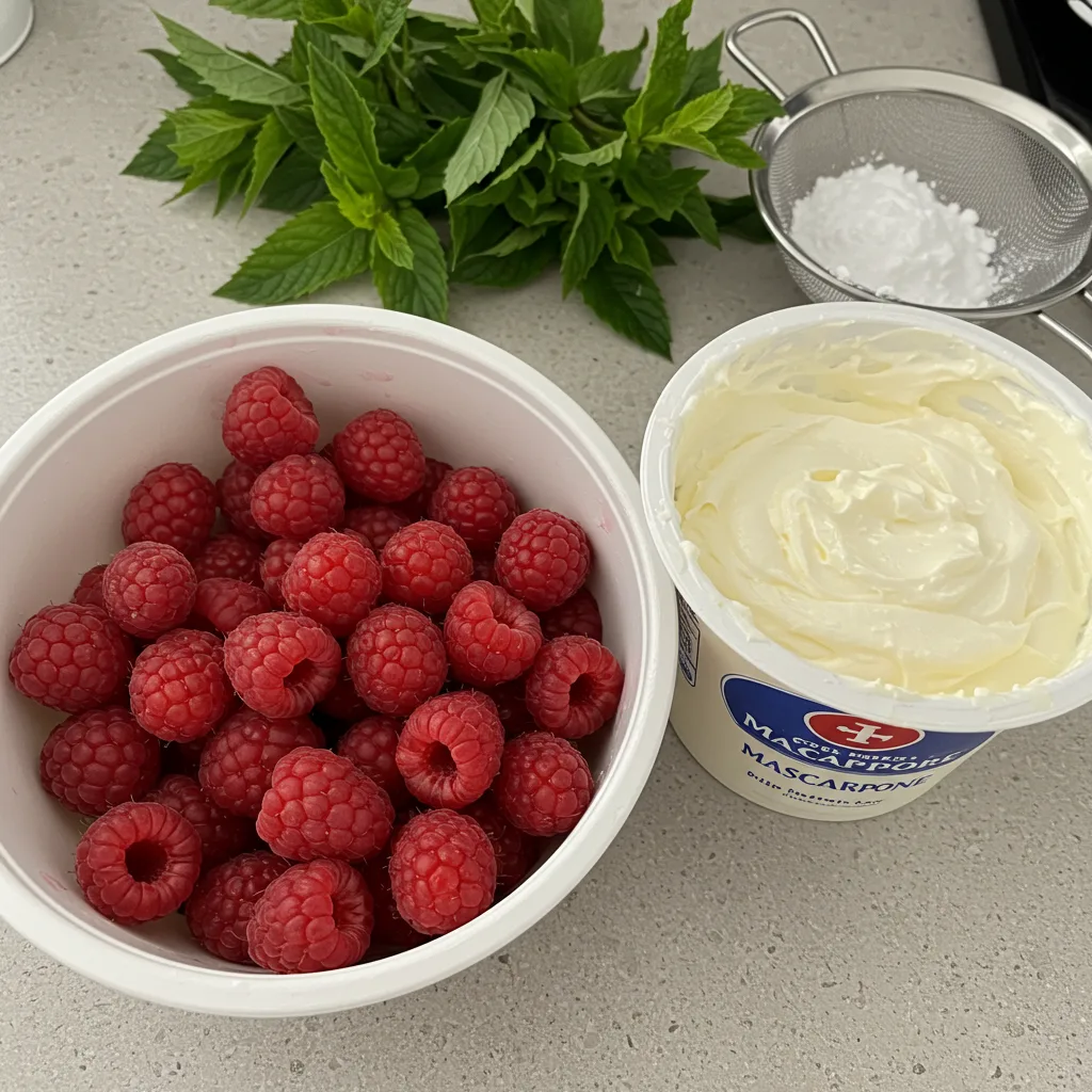 zutaten Himbeer Dessert Mascarpone