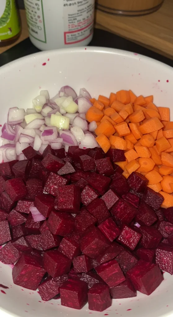 Die perfekten Zutaten Rote Bete Suppe